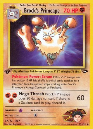 Gym Challenge 035/132 Brock's Primeape - 1st Edition - Uncommon
