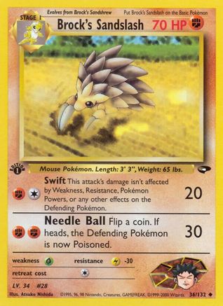 Gym Challenge 036/132 Brock's Sandslash - 1st Edition - Uncommon