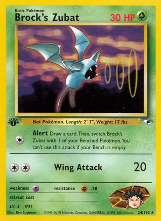 Gym Heroes 024/132 Brock's Zubat (24) - 1st Edition - Rare