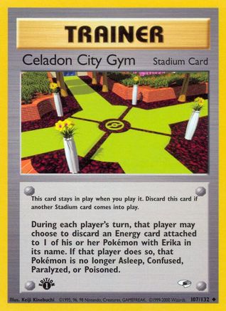 Gym Heroes 107/132 Celadon City Gym - 1st Edition - Uncommon
