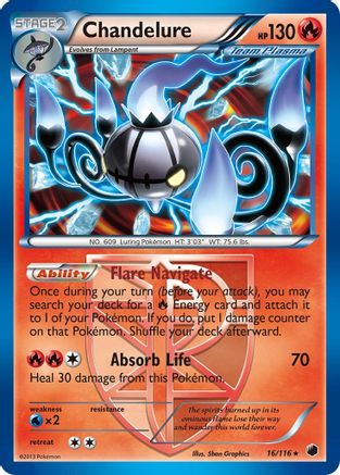 Plasma Freeze 016 Chandelure (Team Plasma) - Reverse Holofoil - Holo Rare