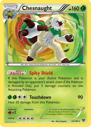 XY Base Set 014/146 Chesnaught - Reverse Holofoil - Holo Rare