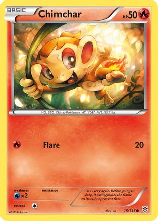 Plasma Storm 015/135 Chimchar - Reverse Holofoil - Common