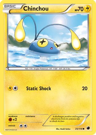 Plasma Freeze 035 Chinchou - Reverse Holofoil - Common