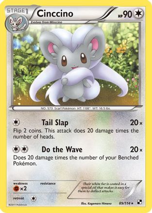 Black and White 089 Cinccino - Reverse Holofoil - Rare