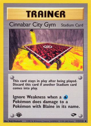 Gym Challenge 113/132 Cinnabar City Gym - Unlimited - Uncommon