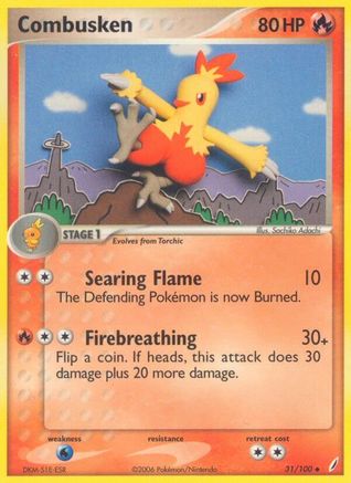 Crystal Guardians /100 Combusken - 031/100 - Reverse Holofoil - Uncommon