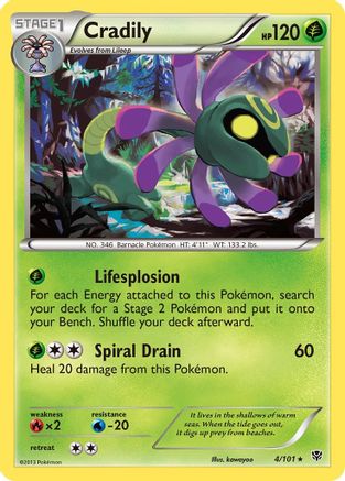 Plasma Blast 004 Cradily - Reverse Holofoil - Rare