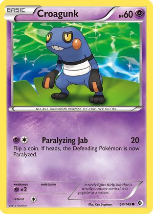 Boundaries Crossed 064 Croagunk (64) - Reverse Holofoil - Common