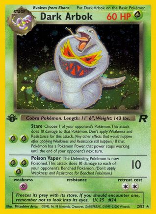 Team Rocket 002/82 Dark Arbok (2) - 1st Edition Holofoil - Holo Rare