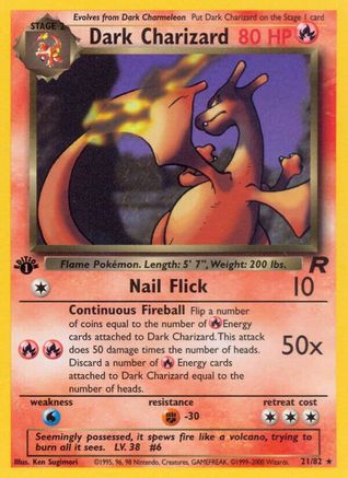 Team Rocket 021/82 Dark Charizard (21) - 1st Edition - Rare