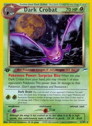 Neo Destiny 002 Dark Crobat - Unlimited Holofoil - Holo Rare