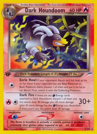 Neo Destiny 007 Dark Houndoom - 1st Edition Holofoil - Holo Rare