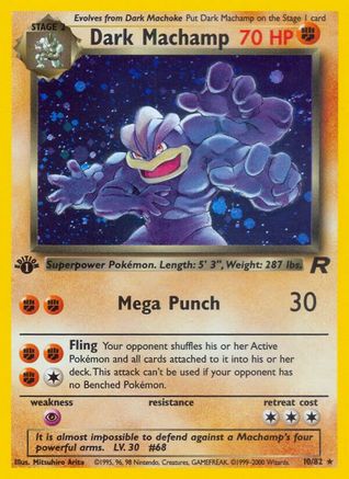 Team Rocket 010/82 Dark Machamp (10) - 1st Edition Holofoil - Holo Rare