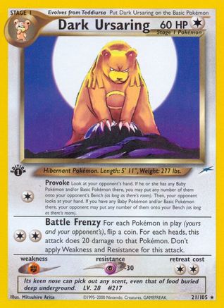 Neo Destiny 021/105 Dark Ursaring - 1st Edition - Rare