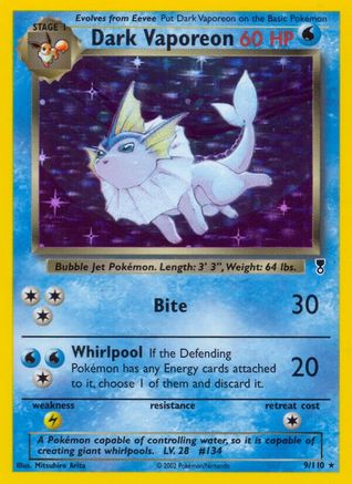 Legendary Collection 009 Dark Vaporeon - Reverse Holofoil - Holo Rare
