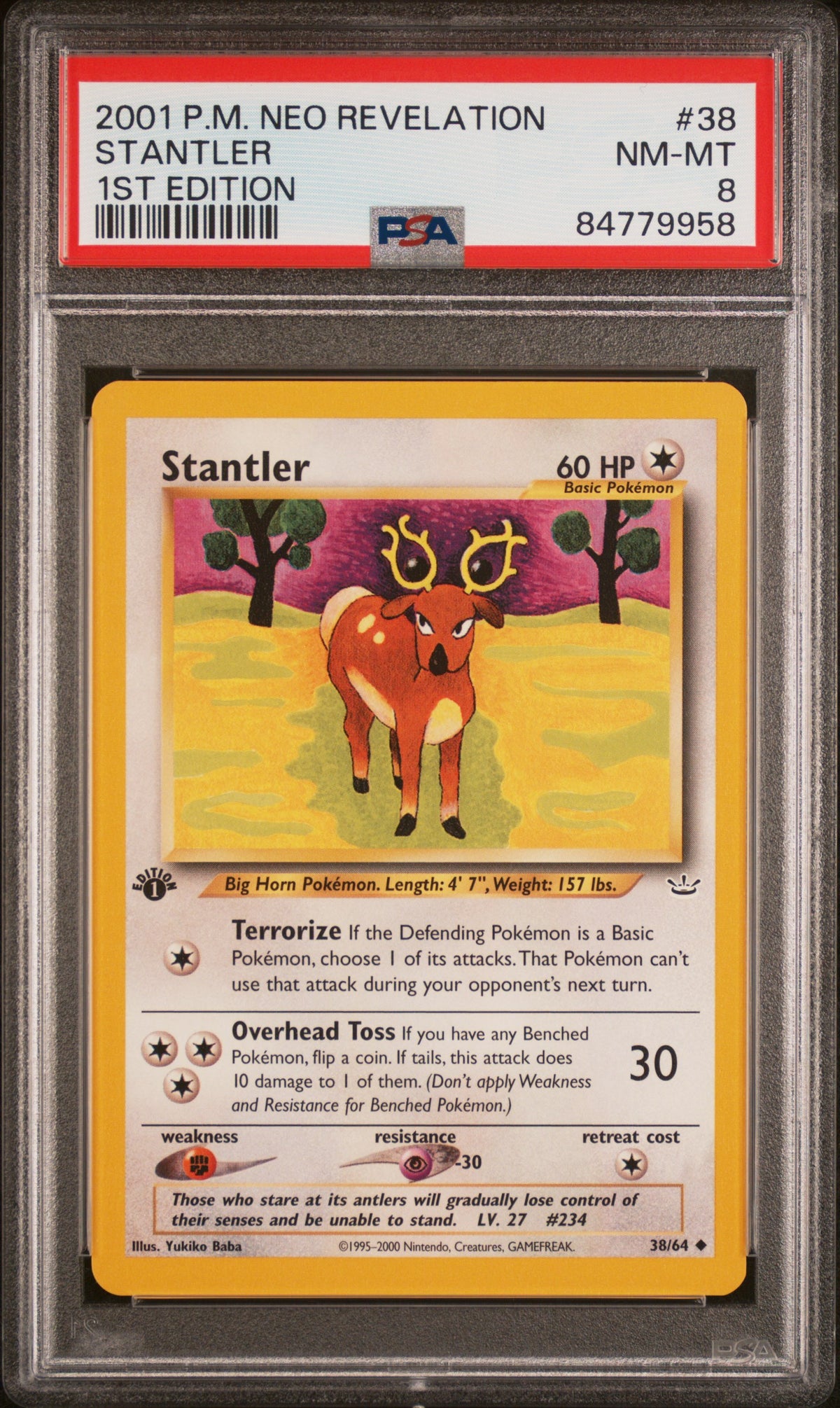 Neo Revelation 038/64 PSA8 #84779958 Stantler - 1st Edition - Uncommon