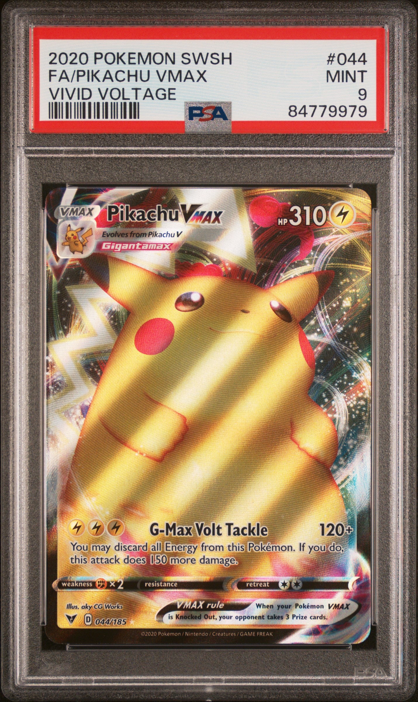 SWSH04 Vivid Voltage 044/185 PSA9 #84779979 Pikachu VMAX - Holofoil - Ultra Rare