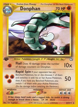 Neo Genesis 021/111 Donphan - Unlimited - Rare