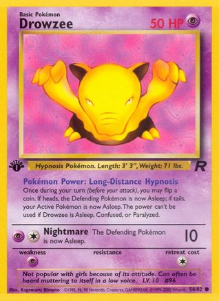 Team Rocket 054/82 Drowzee - Unlimited - Common