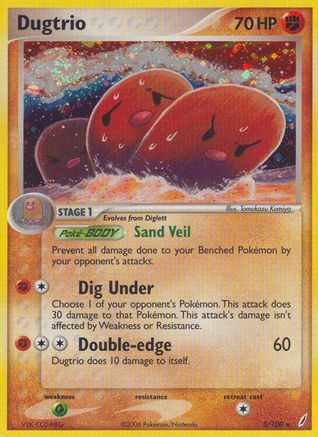 Crystal Guardians /100 Dugtrio - Holofoil - Holo Rare