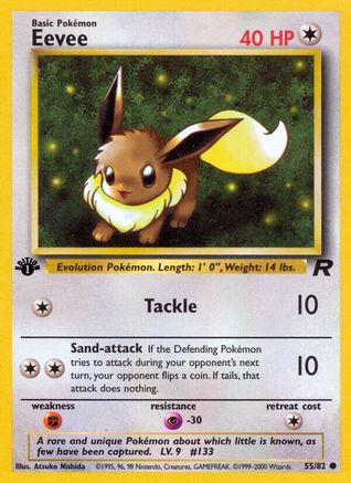 Team Rocket 055/82 Eevee - 1st Edition - Common