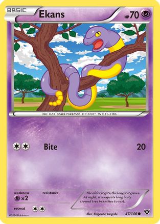 XY Base Set 047/146 Ekans - Reverse Holofoil - Common