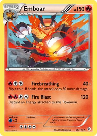 Boundaries Crossed 026 Emboar - Holofoil - Holo Rare