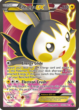 XY Base Set 143/146 Emolga EX (143 Full Art) - Holofoil - Ultra Rare