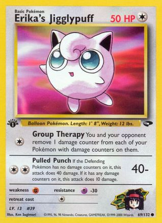 Gym Challenge 069/132 Erika's Jigglypuff - 1st Edition - Common