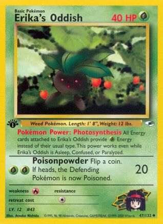 Gym Heroes 047/132 Erika's Oddish (47) - Unlimited - Uncommon
