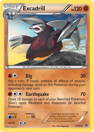 Emerging Powers 057 Excadrill (57) - Reverse Holofoil - Rare