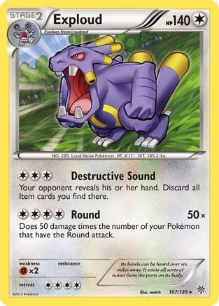 Plasma Storm 107 Exploud - Reverse Holofoil - Rare