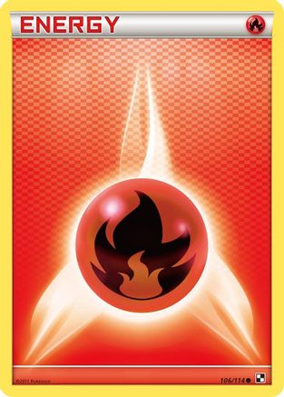 Black and White 106 Fire Energy - Reverse Holofoil - Common