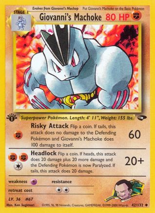 Gym Challenge 042/132 Giovanni's Machoke - 1st Edition - Uncommon