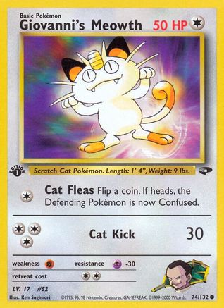 Gym Challenge 074/132 Giovanni's Meowth (74) - Unlimited - Common