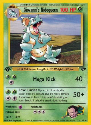 Gym Challenge 023/132 Giovanni's Nidoqueen - 1st Edition - Rare