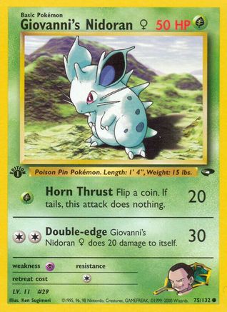 Gym Challenge 075/132 Giovanni's Nidoran F - 1st Edition - Common