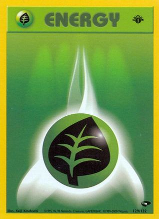 Gym Challenge 129/132 Grass Energy - 1st Edition - Common