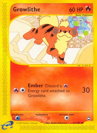 Aquapolis 051 Growlithe (51) - Uncommon