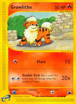Skyridge 062 Growlithe - Reverse Holofoil - Common