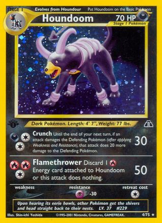 Neo Discovery 004/75 Houndoom (4) - 1st Edition Holofoil - Holo Rare