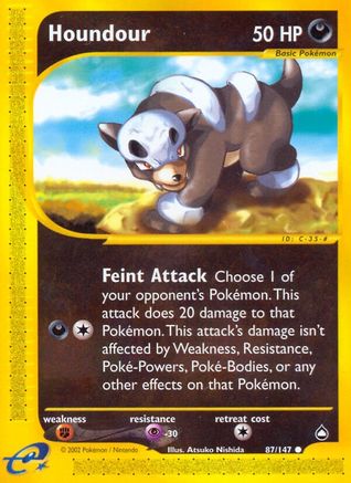 Aquapolis 087/147 Houndour (87) - Reverse Holofoil - Common