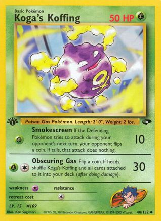 Gym Challenge 048/132 Koga's Koffing (48) - 1st Edition - Uncommon