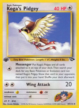 Gym Challenge 049/132 Koga's Pidgey (49) - 1st Edition - Uncommon