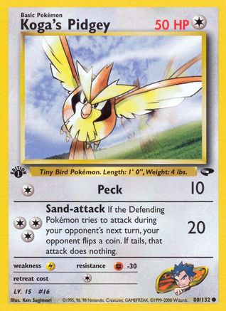 Gym Challenge 080/132 Koga's Pidgey (80) - Unlimited - Common