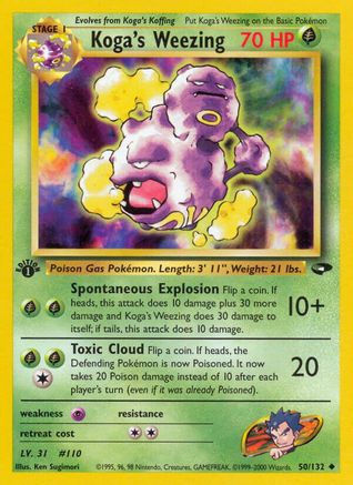 Gym Challenge 050/132 Koga's Weezing - 1st Edition - Uncommon
