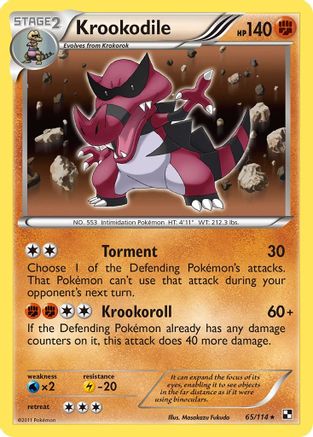 Black and White 065/114 Krookodile - Holofoil - Holo Rare