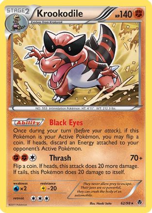 Emerging Powers 062 Krookodile - Reverse Holofoil - Rare
