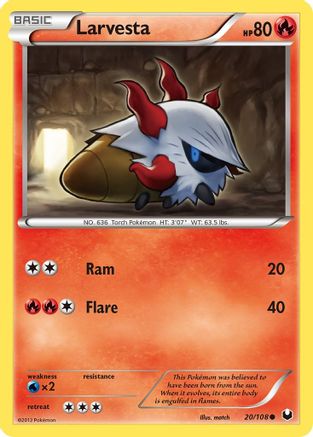 Dark Explorers 020 Larvesta (20) - Reverse Holofoil - Common